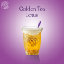 Golden Tea Macchiato With Lotus 